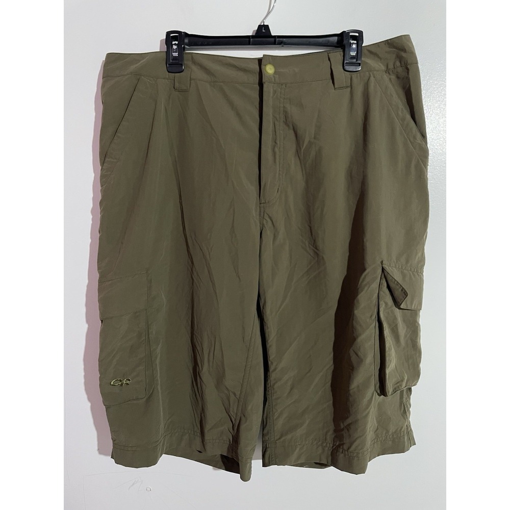 Outdoor Research Shorts Mens 38 Green Hiking Cargo Outdoors Fishing 14" Inseam